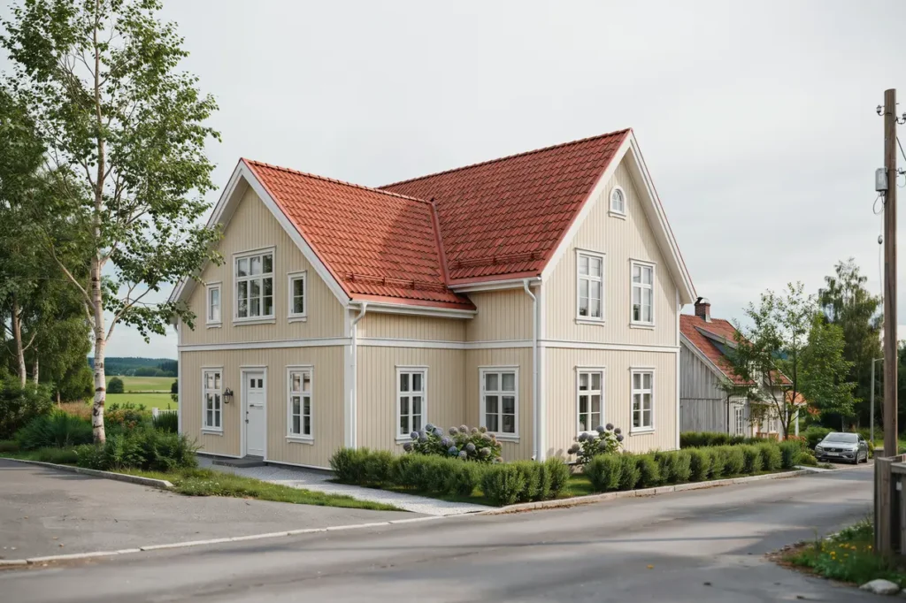 oml ggning av tegeltak p villa i sannahed